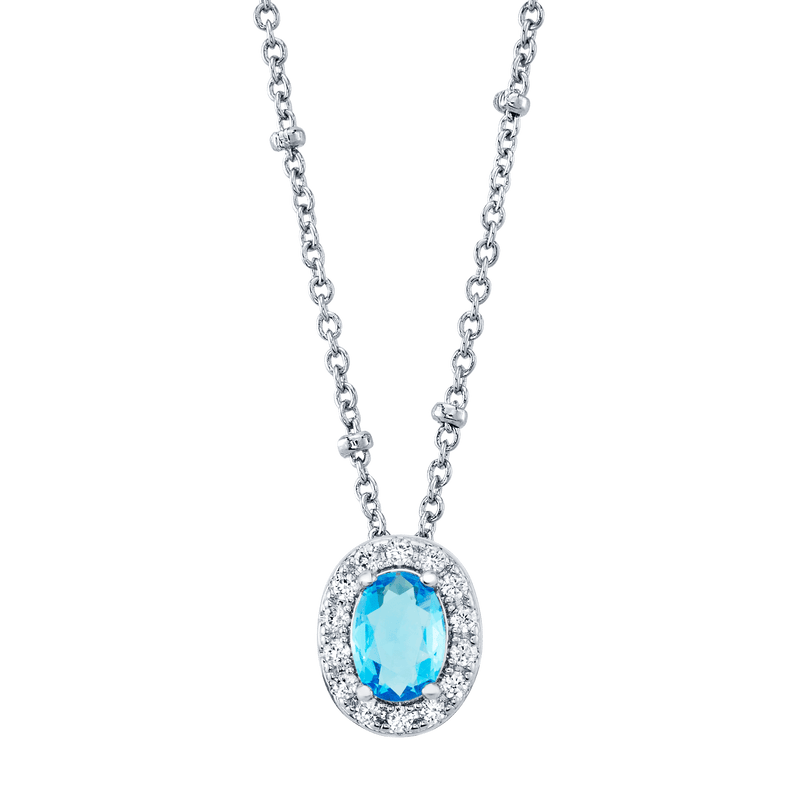 Fragrant Jewels Blue Zircon Birthstone Necklace (December) Necklace