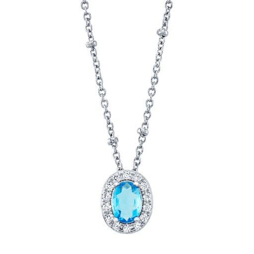 Fragrant Jewels Blue Zircon Birthstone Necklace (December) Necklace