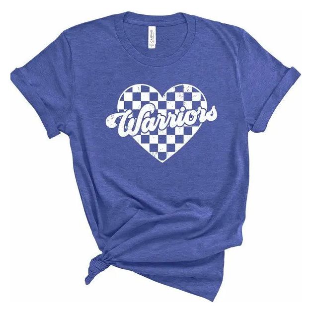 Warriors Checked Heart Gameday Graphic Tee