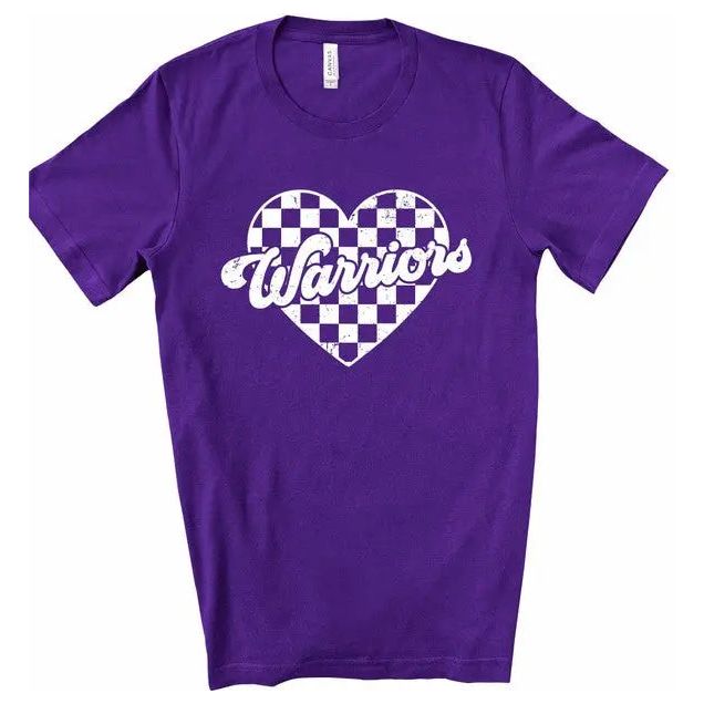 Warriors Checked Heart Gameday Graphic Tee