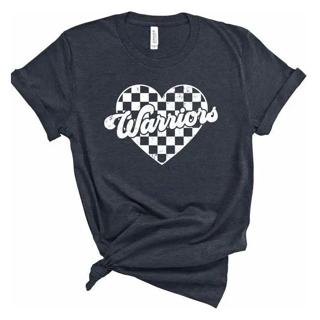 Warriors Checked Heart Gameday Graphic Tee