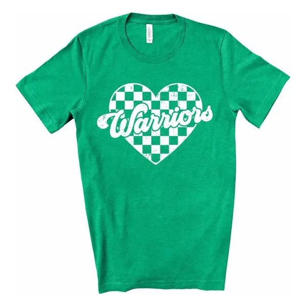 Warriors Checked Heart Gameday Graphic Tee