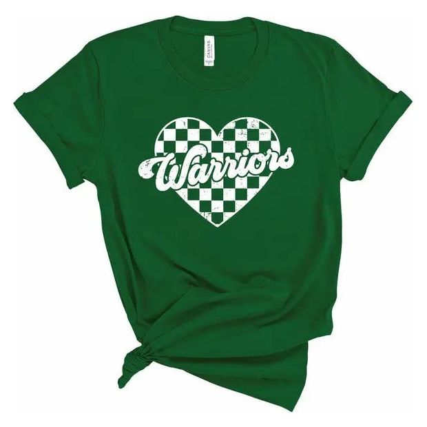 Warriors Checked Heart Gameday Graphic Tee