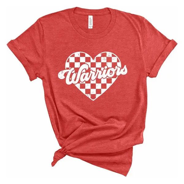 Warriors Checked Heart Gameday Graphic Tee