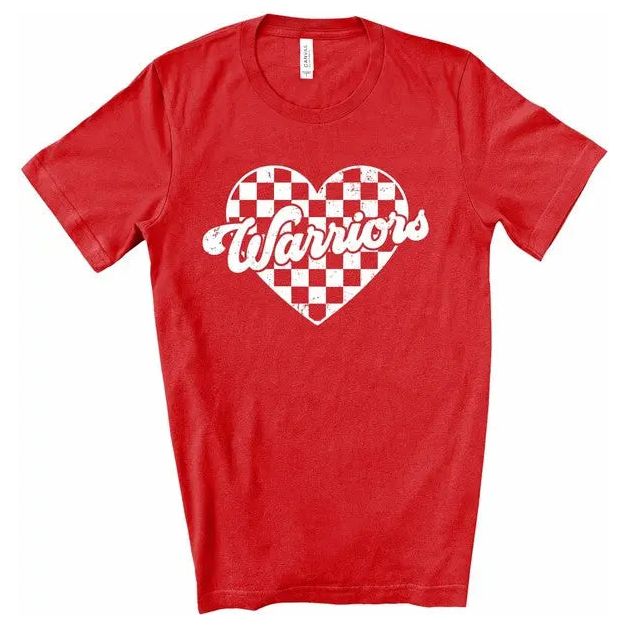 Warriors Checked Heart Gameday Graphic Tee