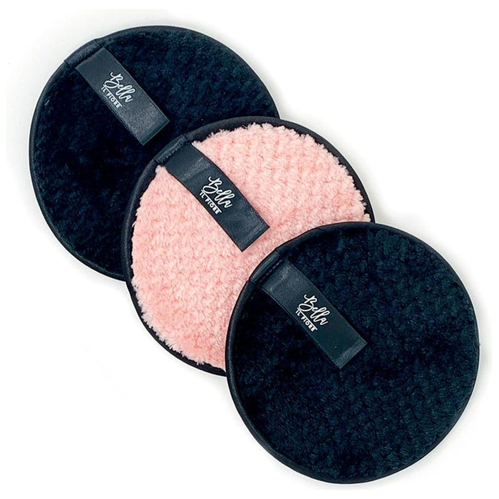 Wash the Day Away 3 Piece Face Cleansing Pads in Black & Pink | Skincare Beauty Kit Set