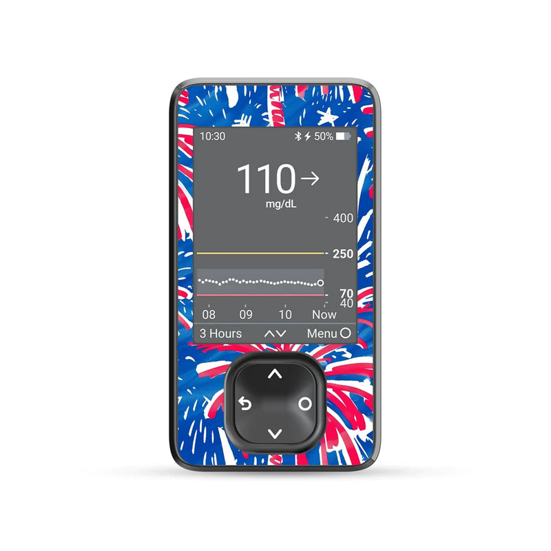 Peelz Watercolor Fireworks DEXCOM G7 and Stelo Touchscreen Receiver Sticker Peelz/Stickers