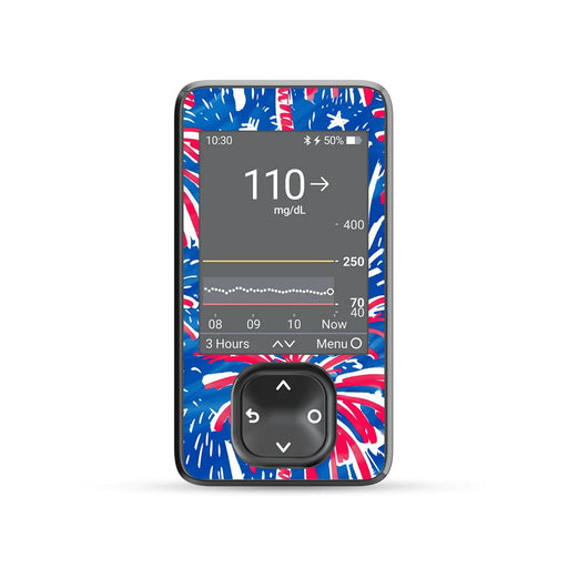 Peelz Watercolor Fireworks DEXCOM G7 and Stelo Touchscreen Receiver Sticker Peelz/Stickers