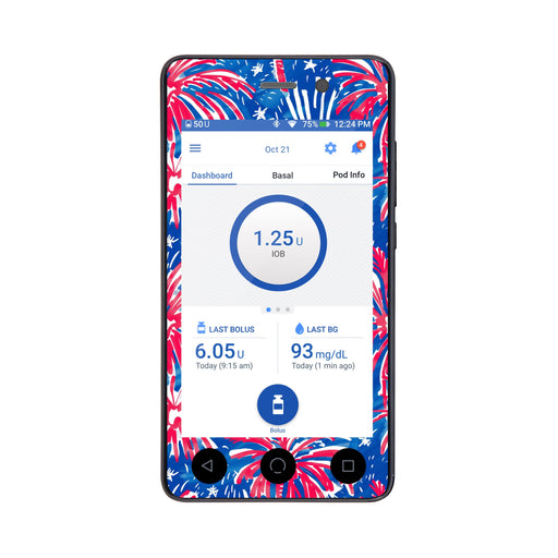 Peelz Watercolor Fireworks Sticker for Omnipod DASH® PDM – Pump Peelz Peelz/Stickers