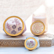 Rosy Rings Pacific Coast Medium Watercolor Pressed Floral Candle Pressed Floral Candles