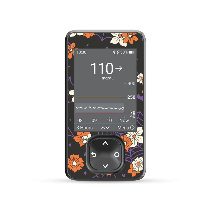 Peelz Webbed Flowers DEXCOM G7 and Stelo and G6 Touchscreen Receiver Sticker Peelz/Stickers