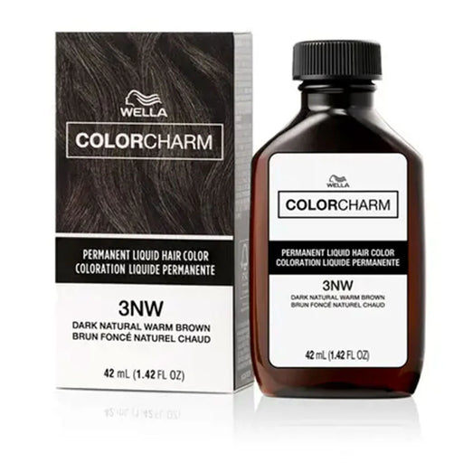 Wella Wella Color Charm Dark Natural Warm Brown 3NW Permanent Liquid Color 42ml Hair Color White Smoke
