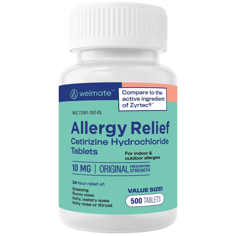 Allergy Relief 10mg – Bulk Value Size (500 Count) – 24-Hour Maximum Strength Allergy Tablets