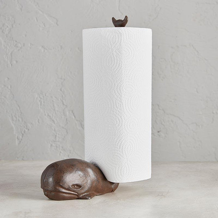 The Bullish Store - Whale Paper Towel Holder | 13" Tall | Real Cast Iron, Virtually Indestructible