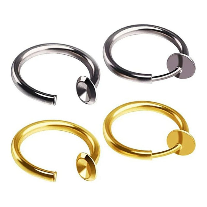 1 Pcs Trendy Stealth No Piercing Spring Nose Ear and Lip Helix Hoop Cuff Clip