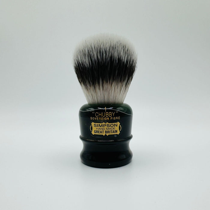 Simpson LE Chubby 1 Sovereign Synthetic Fibre Emerald Candy Shaving Brush