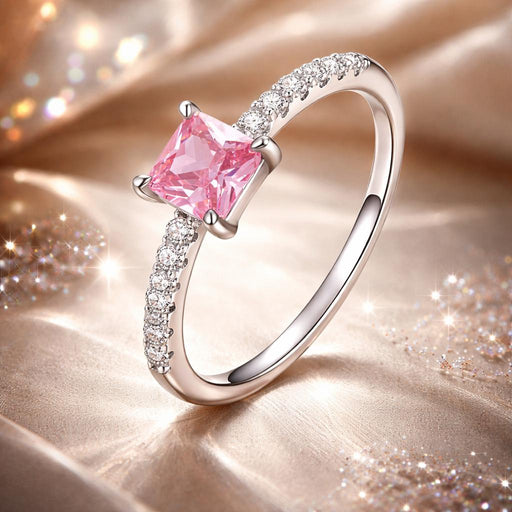 Bids.com 925 Sterling Silver Ring Size 6.0 with Pavé Setting CZ and Platinum Plating Rings