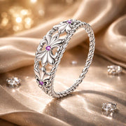 Bids.com 925 Sterling Silver Oxidized 1.3mm Pavé Set CZ Ring Size 6.0 for Women Rings