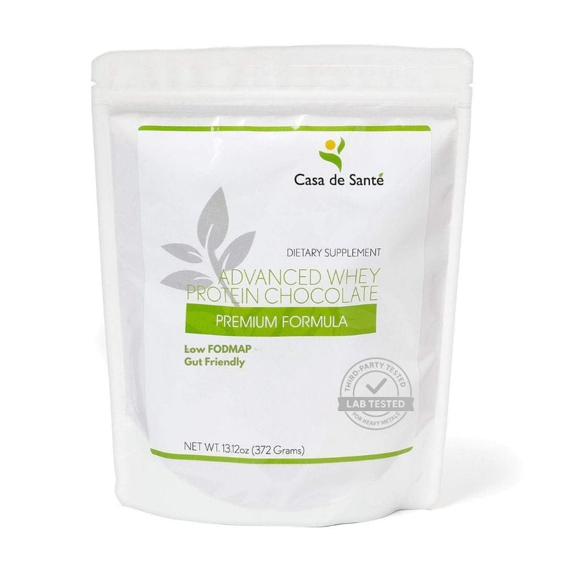 casa de sante Advanced Whey Protein Chocolate MD PhD Formulated Gut Friendly Low FODMAP Digestive Support Supplements