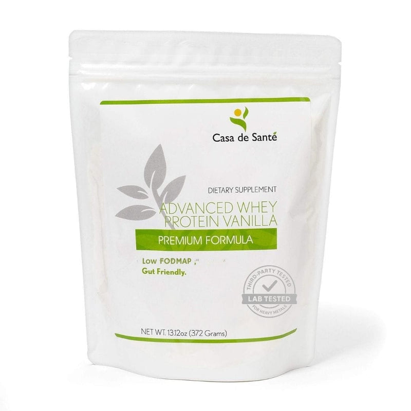 casa de sante Advanced Whey Protein Vanilla MD PhD Formulated Gut Friendly Low FODMAP Digestive Support Supplements