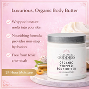Glimmer Goddess® Organic Skin Care Organic Whipped Body Butter for Extremely Dry Skin Lotions & Creams