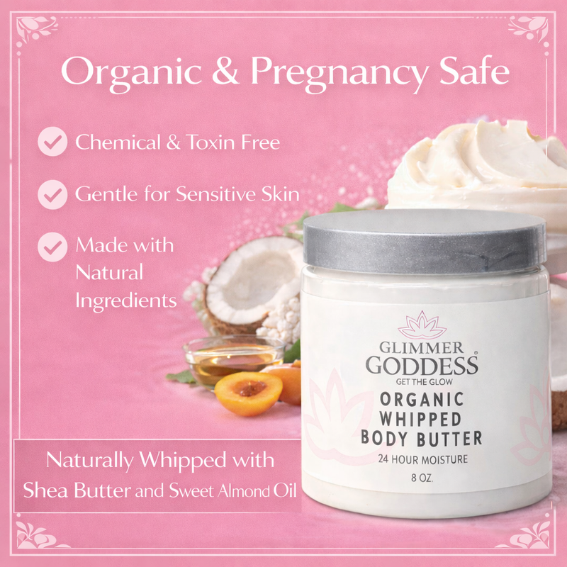 Glimmer Goddess® Organic Skin Care Organic Whipped Body Butter for Extremely Dry Skin Lotions & Creams