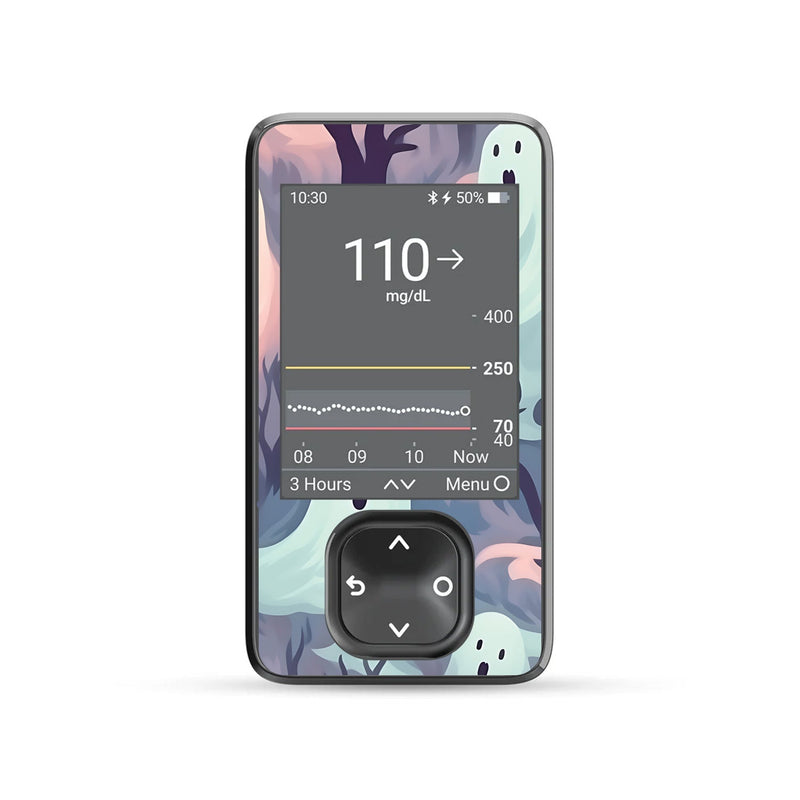 Peelz Wispy Ghosts DEXCOM G7 and Stelo and G6 Touchscreen Receiver Sticker Peelz/Stickers