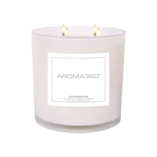 Aroma360 November Rain 4-Wick Candle Candle White Smoke White