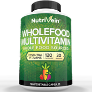 Nutrivein Nutrivein Whole Food Multivitamin for Men & Women – 120 Vegan Multivitamin Caps for Adults 30-VCX3-GNPU