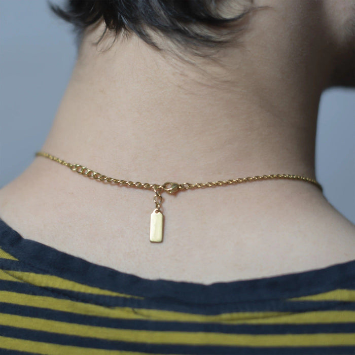 The Bullish Store - Wine Slut Cutout Stainless Steel Drop Bar Necklace