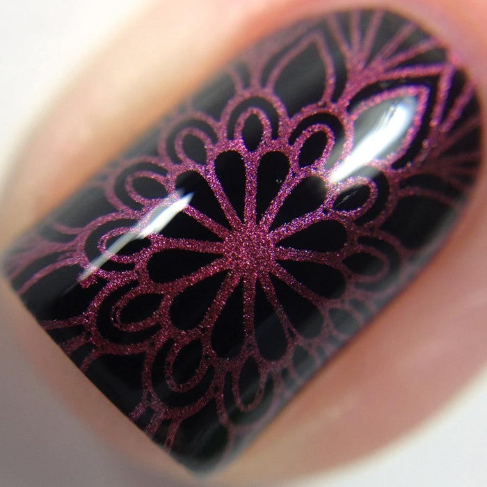 Twinkled T - Cabernet Stamping Polish