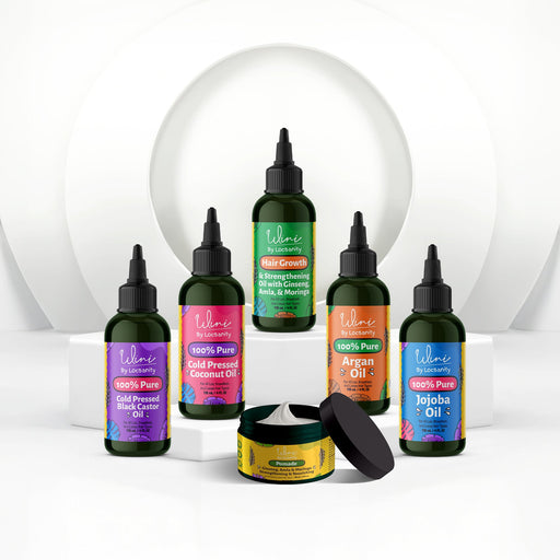 Locsanity Wini by Locsanity Loose Natural Haircare Bundle for Healthy, Moisturized Hair - Pomade, Growth Oil, Jamaican Castor oil, Coconut Oil, Jojoba Oil, Argan Oil Loose Natural
