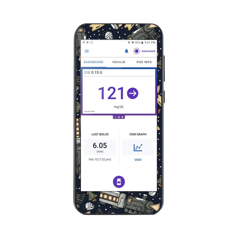 Peelz Winter Express Sticker for Omnipod® 5 Controller – Pump Peelz Peelz/Stickers