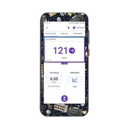Peelz Winter Express Sticker for Omnipod® 5 Controller – Pump Peelz Peelz/Stickers