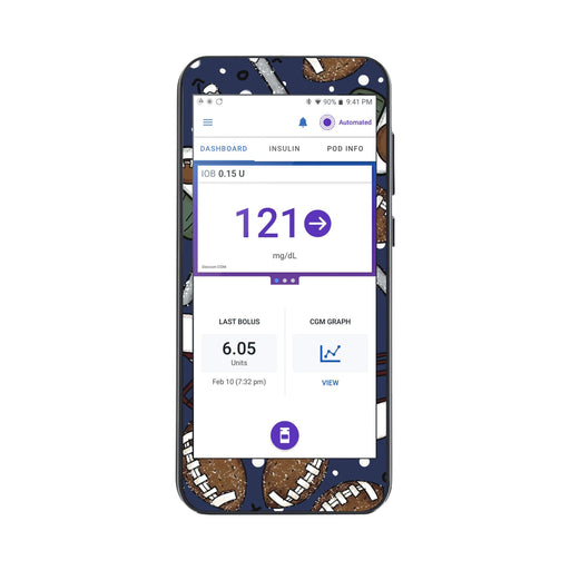 Peelz Winter Football Sticker for Omnipod® 5 Controller – Pump Peelz Peelz/Stickers