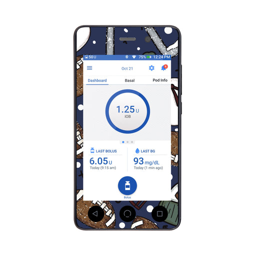Peelz Winter Football Sticker for Omnipod DASH® PDM – Pump Peelz Peelz/Stickers