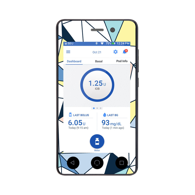 Peelz Winter Geometric Sticker for Omnipod DASH® PDM – Pump Peelz Peelz/Stickers