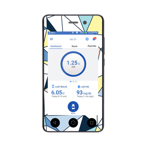 Peelz Winter Geometric Sticker for Omnipod DASH® PDM – Pump Peelz Peelz/Stickers