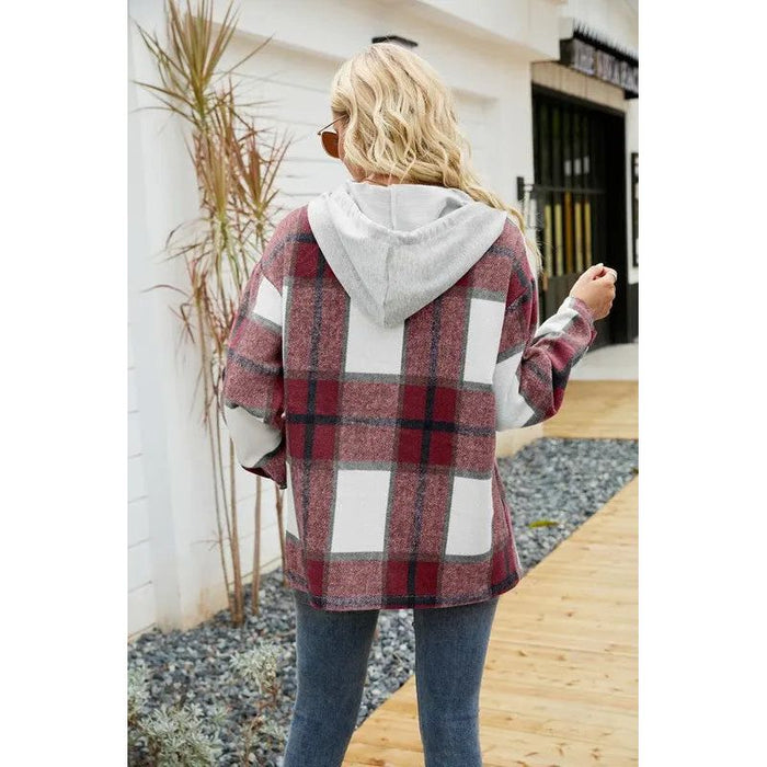 Women's Long Sleeve Shacket With Hooded