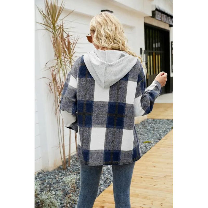 Women's Long Sleeve Shacket With Hooded