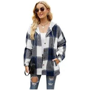 Women's Long Sleeve Shacket With Hooded