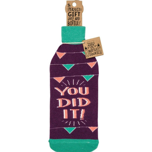 The Bullish Store - Woo Hoo! You Did It! Knit Wine Bottle Sock | Reusable Gift Bag For Gifting Wine