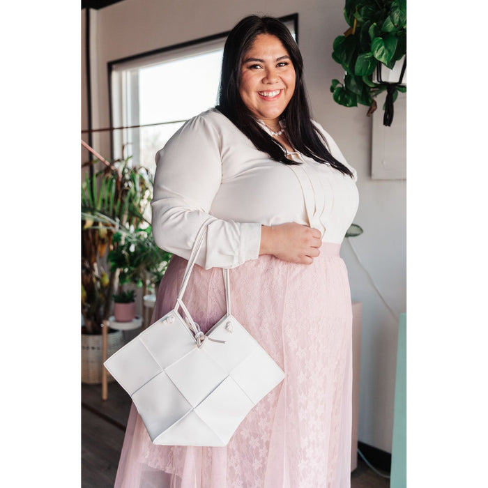 Woven Tote in White