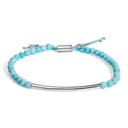 Bids.com Sterling Silver Turquoise Beads Station Bracelet with Bolo Clasp Bracelets