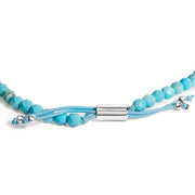 Bids.com Sterling Silver Turquoise Beads Station Bracelet with Bolo Clasp Bracelets