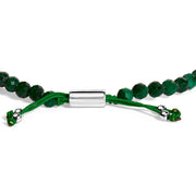 Bids.com Sterling Silver Malachite Bead Station Bracelet with Bolo Clasp Bracelets