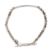 Bids.com Sterling Silver Jasper Bead Station Bracelet Bolo Clasp Bracelets