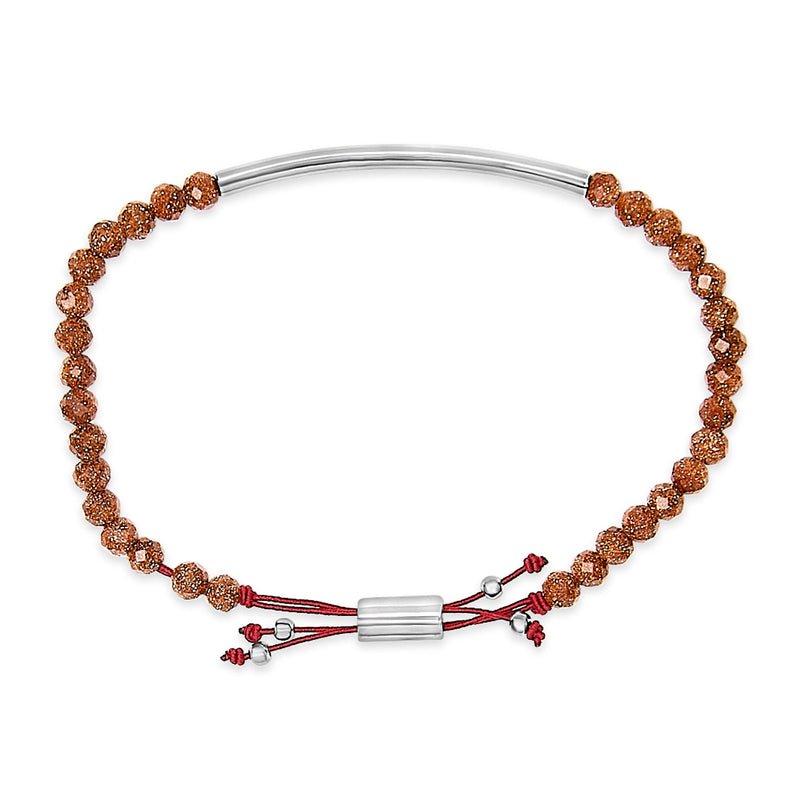 Bids.com Sterling Silver Sand Bead Station Bracelet Bolo Bracelets