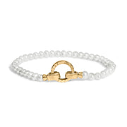 Bids.com 18K Yellow Gold Vermeil Pearl Infinity Lock Tennis Bracelet Bracelets