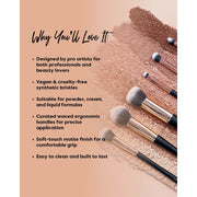 Profusion Cosmetics Artistry Face Essentials | 3-pc Artistry Face Brush Set Makeup Brushes